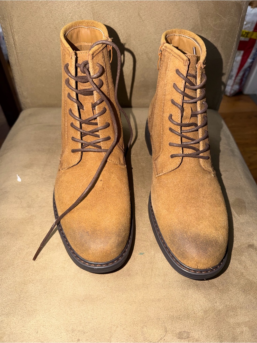 Cliffs by WHITE MOUNTAIN Men's Tan Suede Chukka Lace-Up Boots